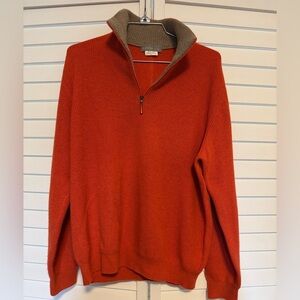 ANDREA FENZI Orange Cashmere Mock Turtleneck Sweater Size M